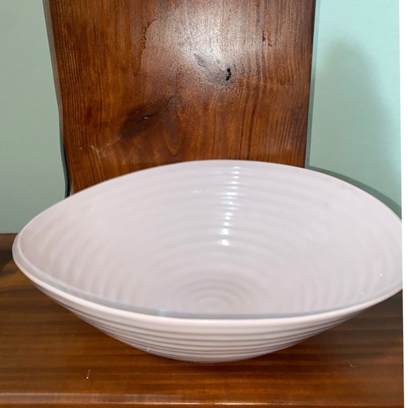 Rare Sophie Conran Portmeirion Pink Porcelain Ribbed Salad Serving 11.75”Bowl - Picture 3 of 16